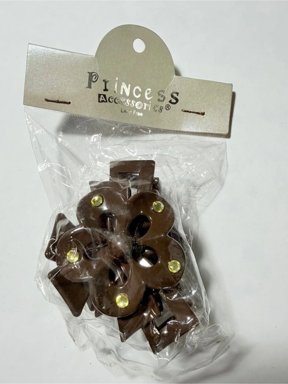 Princess Accessories Brown Flower Hair Clips NWT